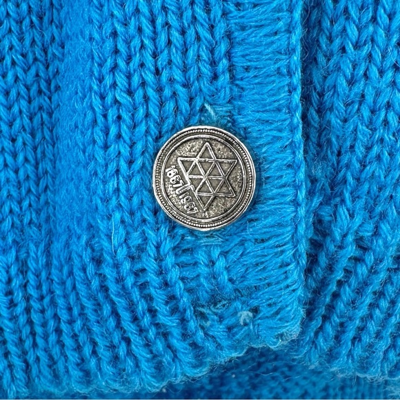 Vintage Made in Canada Lady Anne Blue & White Wool Cardigan Sweater - Picture 5 of 8